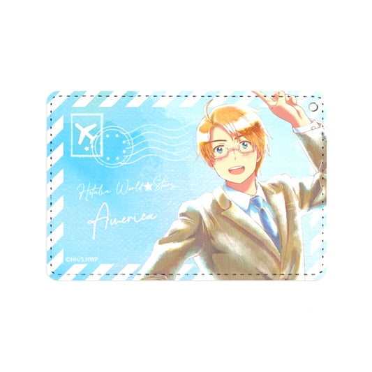 Anime Hetalia World Stars America Ani-Art aqua label 1 Pocket Pass case Goods - Pass case Resale [NEW]