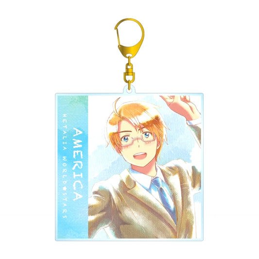 Anime Hetalia World Stars America Ani-Art aqua label BIG Acrylic Keychain Goods - Keychain Resale [NEW]