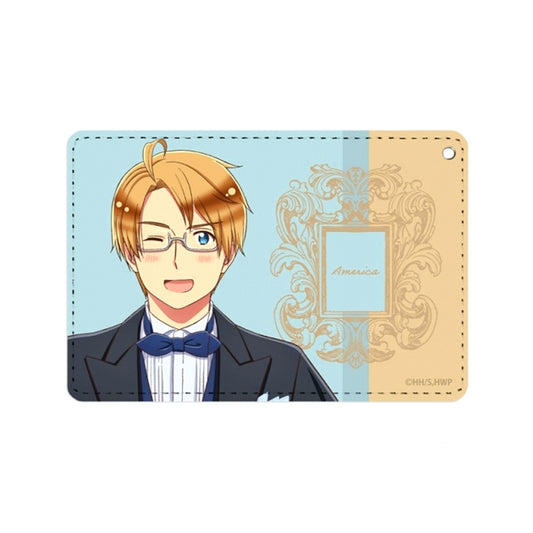 Anime Hetalia World Stars Newly Drawn Illustration America Butler Ver.. 1 Pocket Pass case Goods - Pass case Resale [NEW]