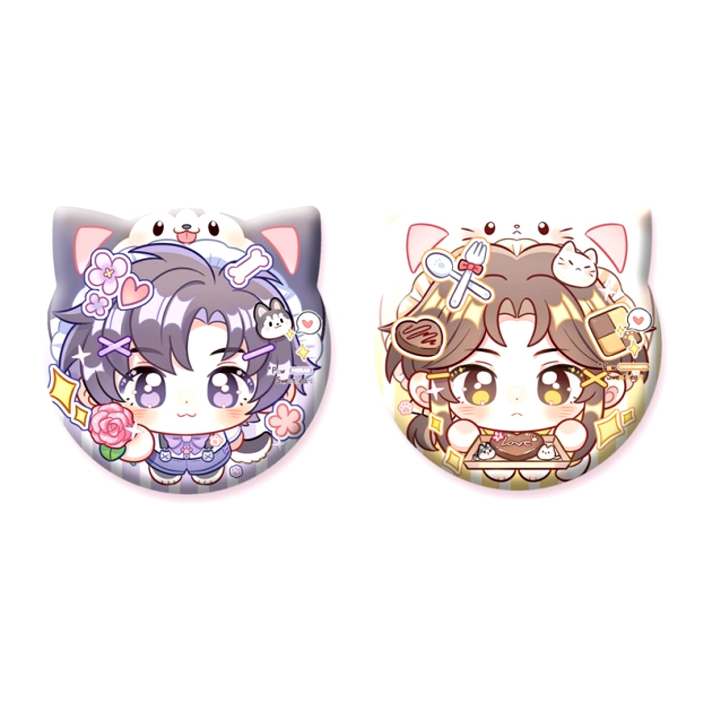 The Husky and His White Cat Shizun 2026 Chu Wanning Birthday Series Cat Ear Can Badge Set Zhua Zhua Tian Xin [NEW]