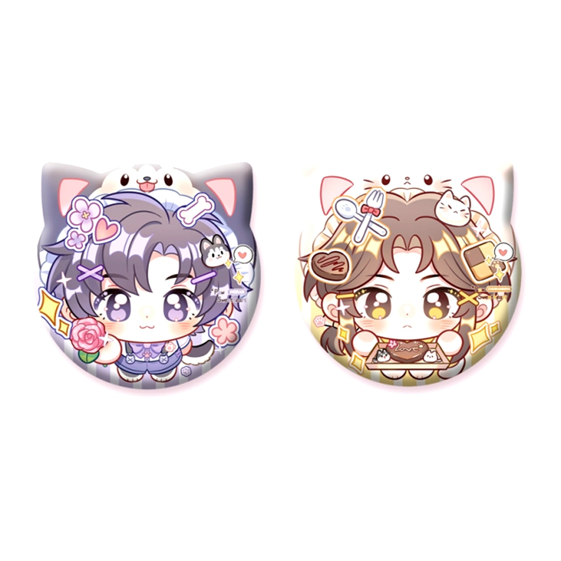 The Husky and His White Cat Shizun 2026 Chu Wanning Birthday Series Cat Ear Can Badge Set Zhua Zhua Tian Xin [NEW]
