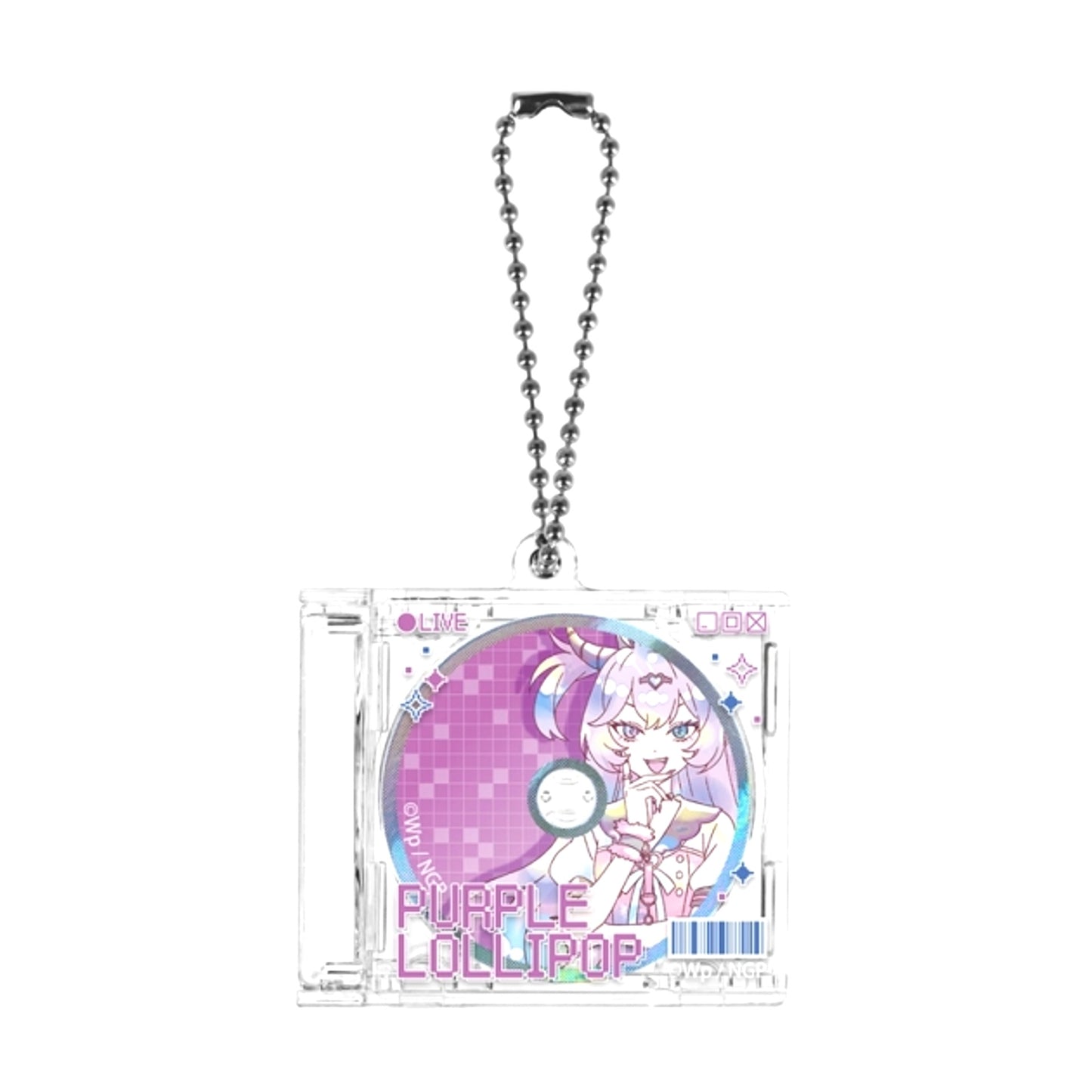 NEEDY GIRL OVERDOSE Anime Purple Lollipop Ani-Art KAWAII label CD Jacket Type Keychain [NEW]