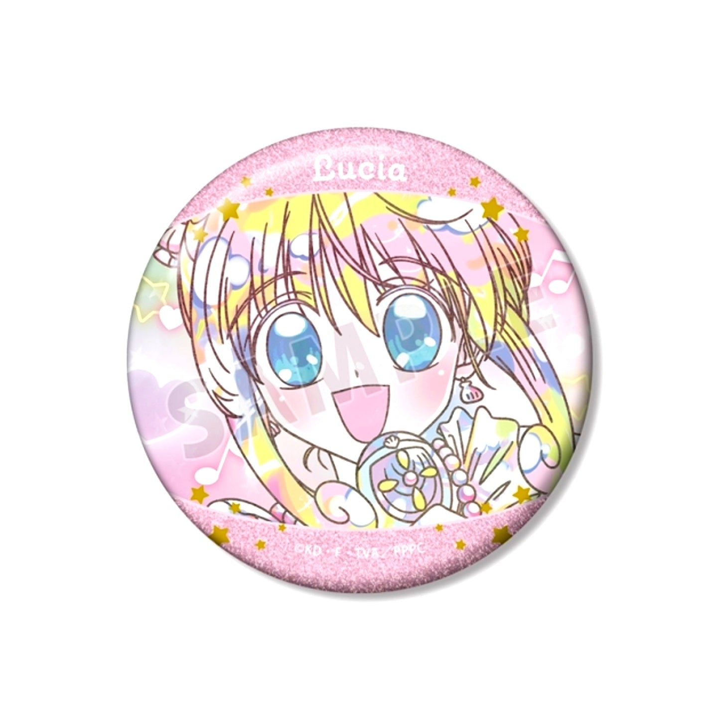 Mermaid Melody Pichi Pichi Pitch Anime Lucia Ani-Art KAWAII label 75mm Glitter Can Badge [NEW]