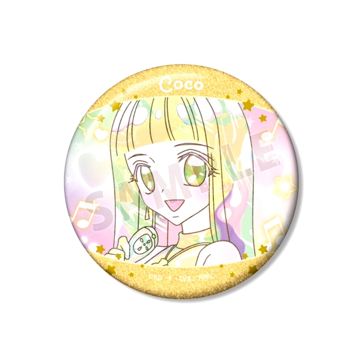 Anime Pichi Pichi Pitch Coco Ani-Art KAWAII label 75mm Glitter Button Goods - Badge [NEW]