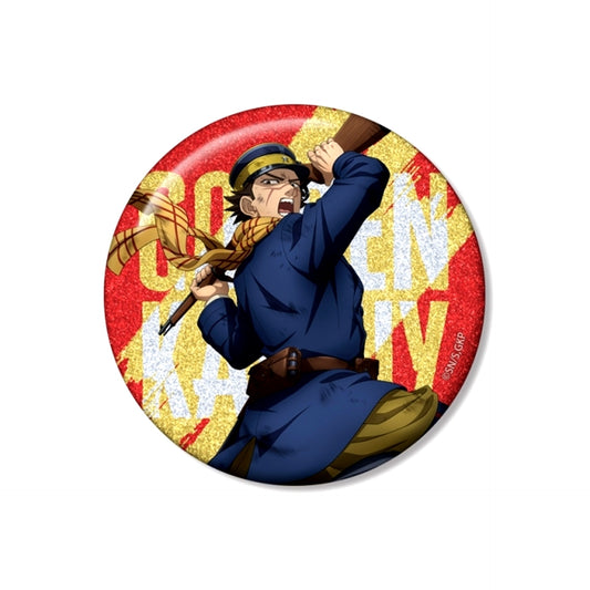 TV Anime Golden Kamuy Newly Drawn Saichi Sugimoto Fighting Back ver. 75mm Glitter Can Badge [NEW]