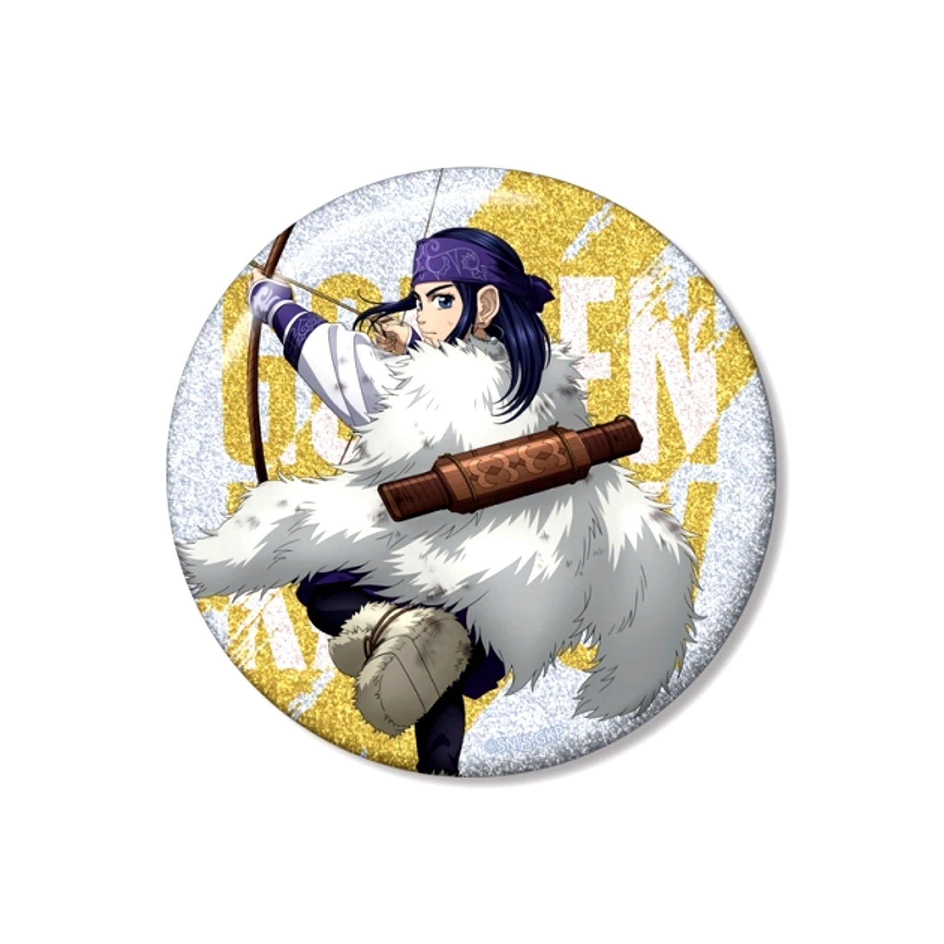 TV Anime Golden Kamuy Newly Drawn Asirpa Fighting Back ver. 75mm Glitter Can Badge [NEW]