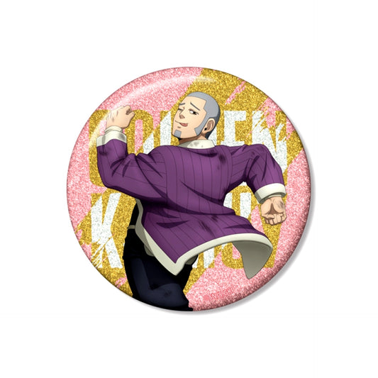 TV Anime Golden Kamuy Newly Drawn Yoshitake Shiraishi Fighting Back ver. 75mm Glitter Can Badge [NEW]