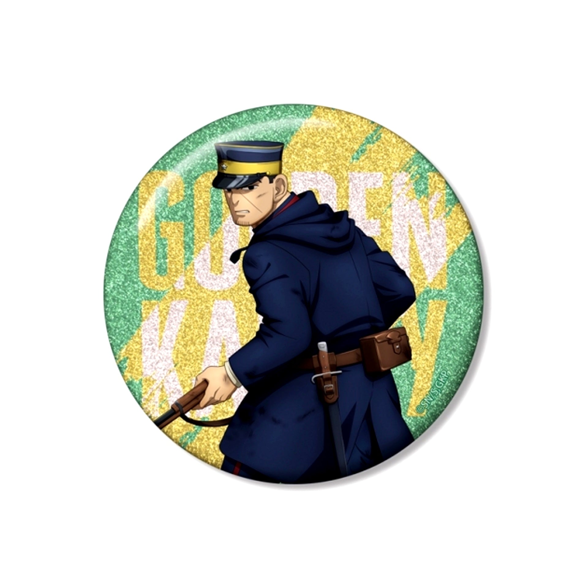 TV Anime Golden Kamuy Newly Drawn Sergeant Tsukishima Fighting Back ver. 75mm Glitter Can Badge [NEW]