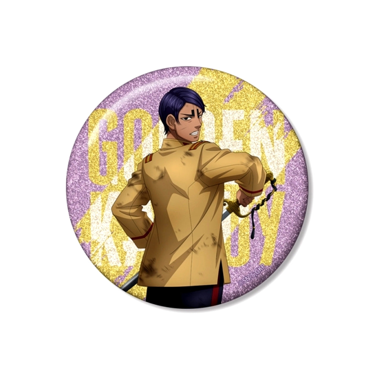 TV Anime Golden Kamuy Newly Drawn Ensign Koito Fighting Back ver. 75mm Glitter Can Badge [NEW]