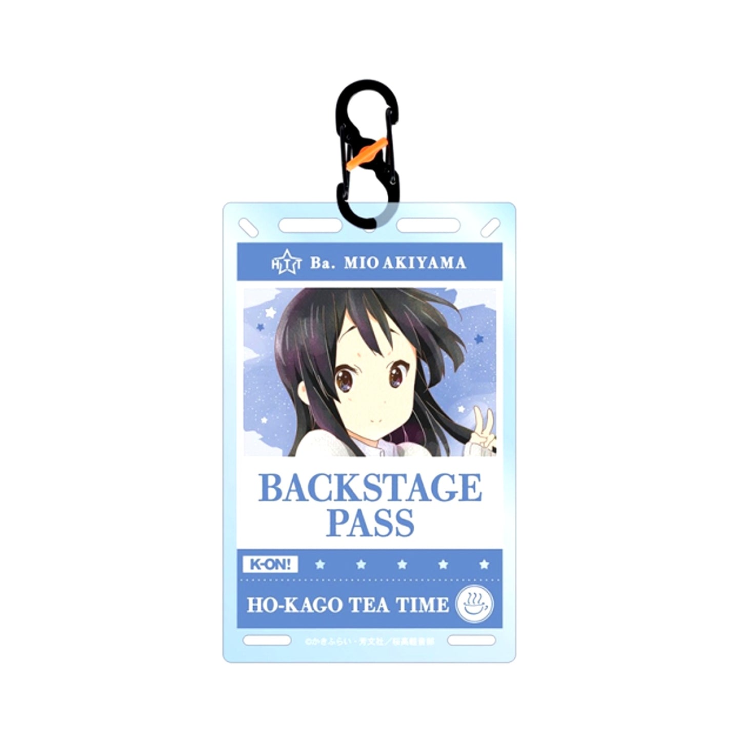 K-ON! Mio Akiyama Ani-Art aqua label Backstage Pass Style Card Acrylic Keychain with Carabiner (Reissue) [NEW]