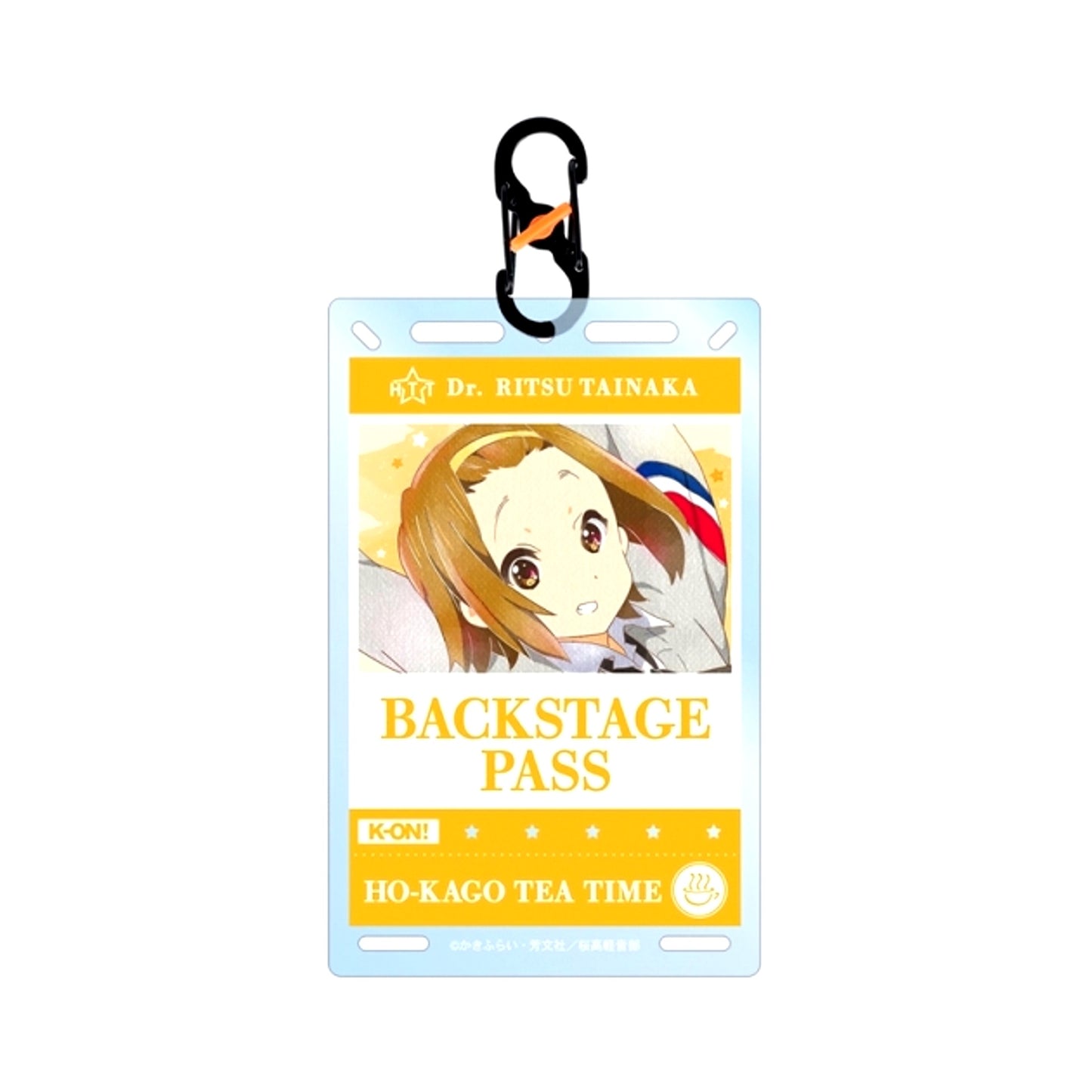 K-ON! Ritsu Tainaka Ani-Art aqua label Backstage Pass Style Card Acrylic Keychain with Carabiner (Reissue) [NEW]