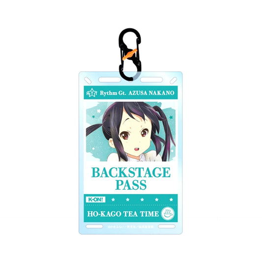 K-ON! Azusa Nakano Ani-Art aqua label Backstage Pass Style Card-Type Acrylic Keychain with Carabiner (Reissue) [NEW]