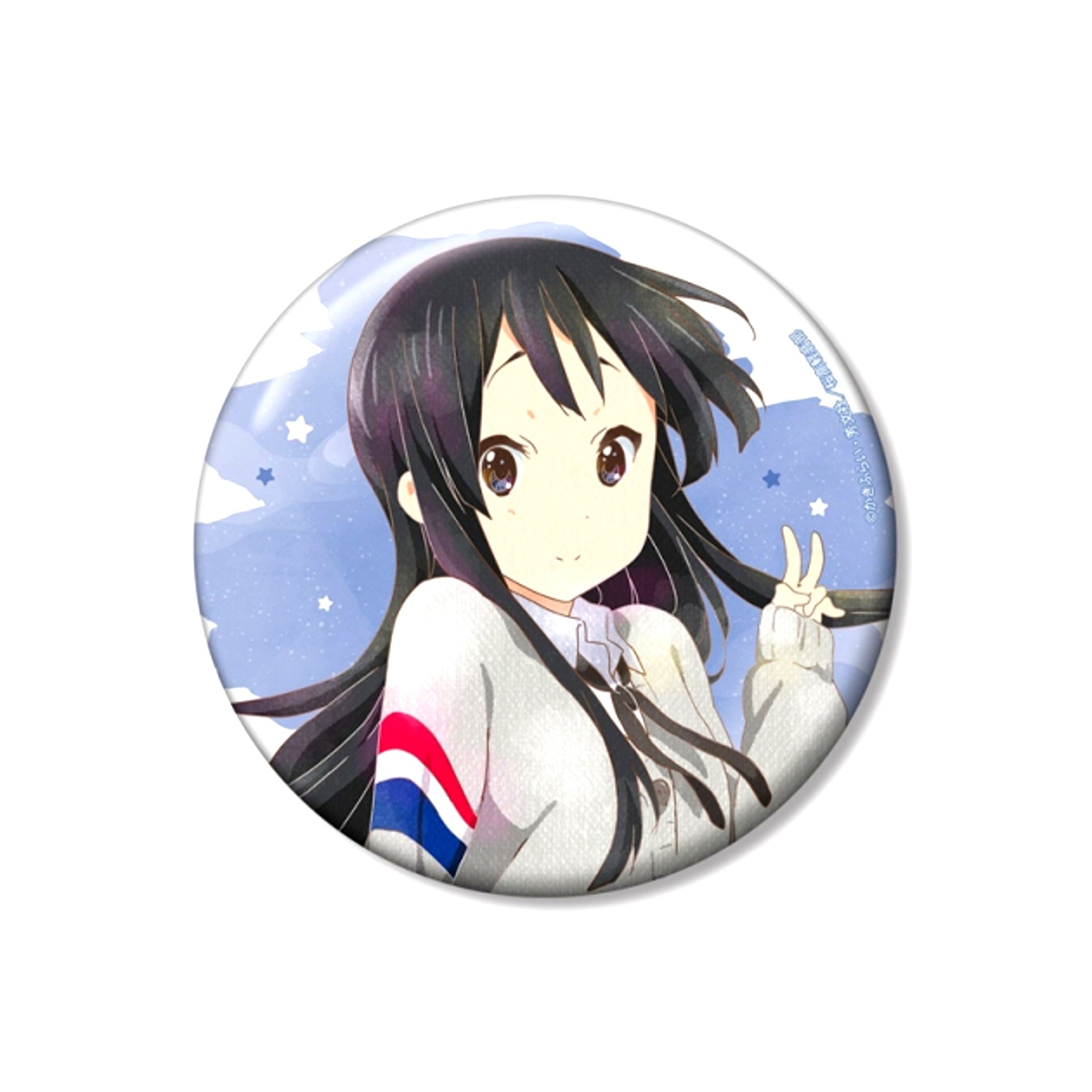 K-ON! Mio Akiyama Ani-Art aqua label 100mm Can Badge ver.A (Reissue) [NEW]
