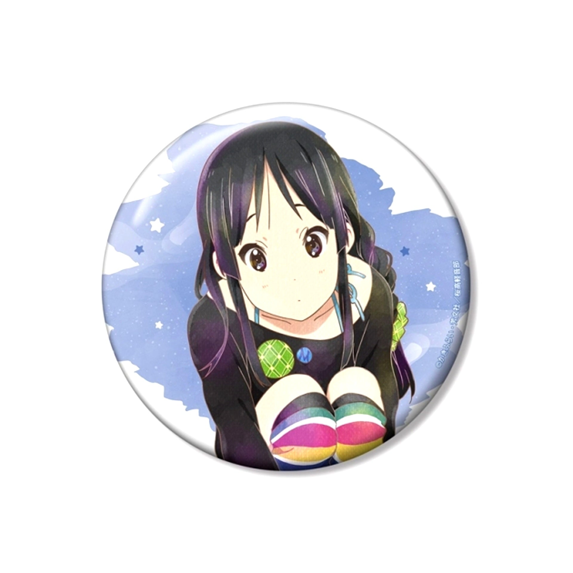 K-ON! Mio Akiyama Ani-Art aqua label 100mm Can Badge ver.B (Reissue) [NEW]