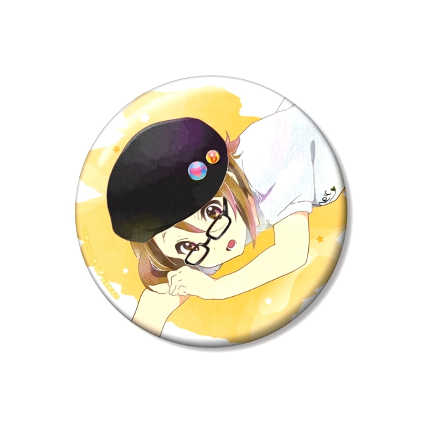 K-ON! Ritsu Tainaka Ani-Art aqua label 100mm Can Badge ver.B (Reissue) [NEW]