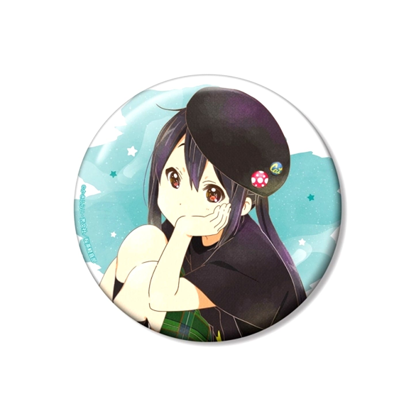 K-ON! Azusa Nakano Ani-Art aqua label 100mm Can Badge ver.B (Reissue) [NEW]