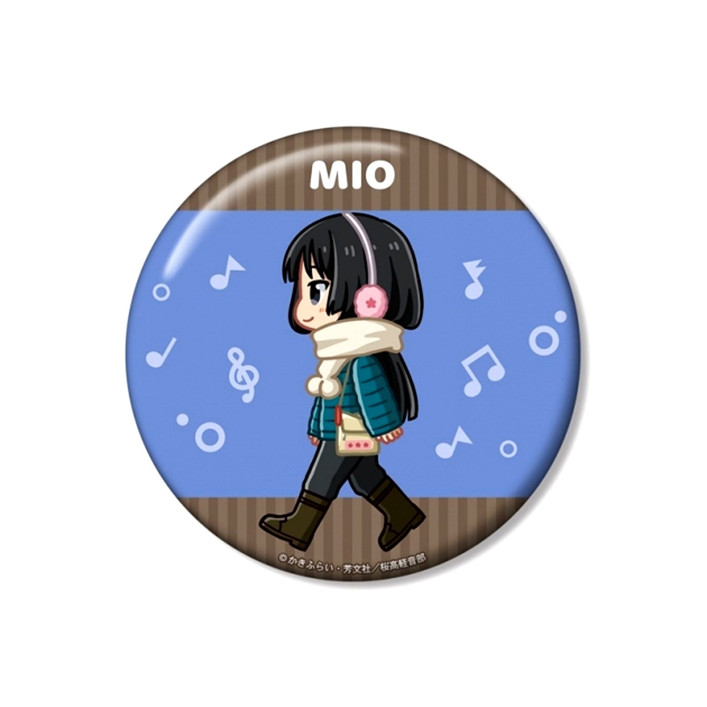 K-ON! Mio Akiyama Chibitoko Casual Clothes ver. 100mm Can Badge (Reissue) [NEW]