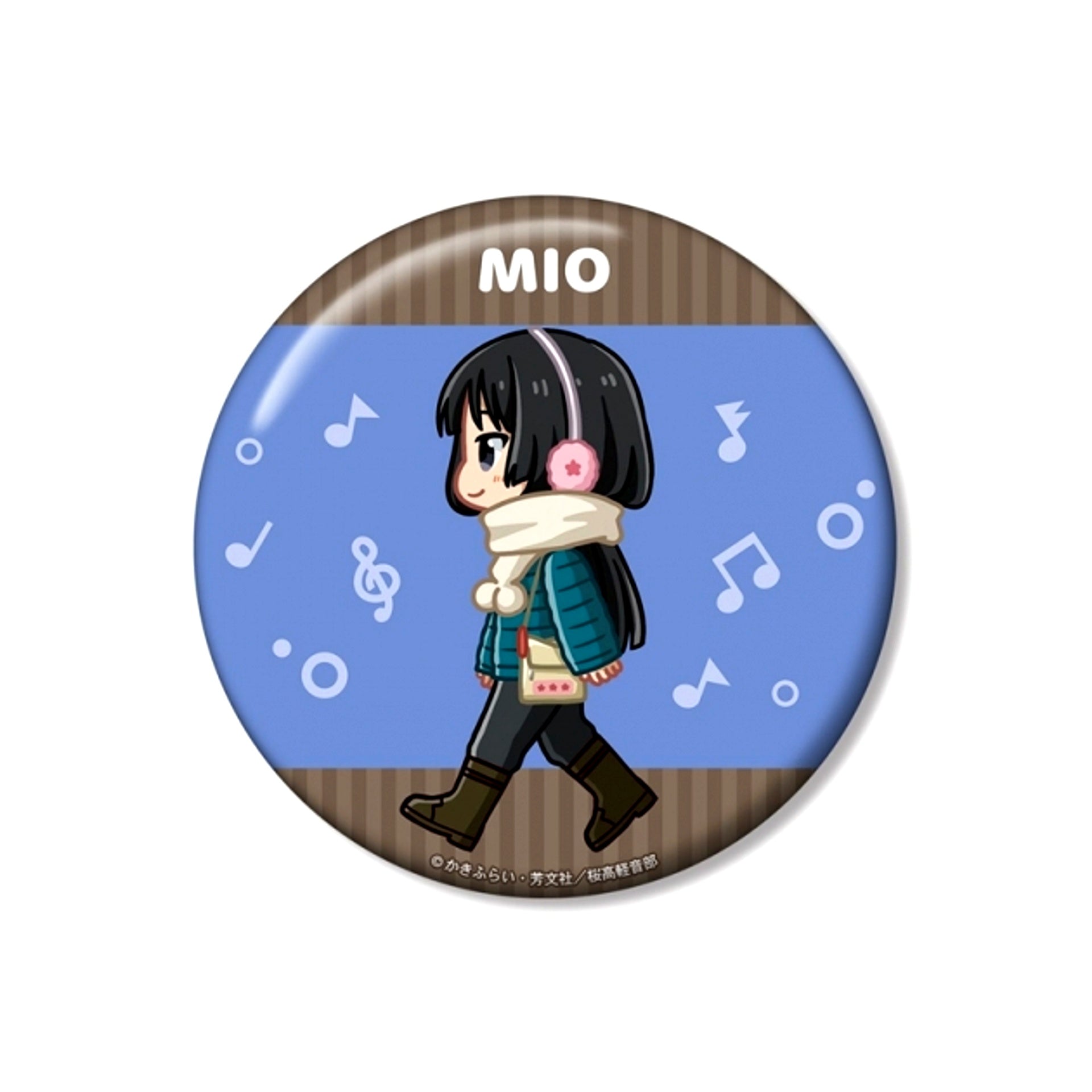 K-ON! Mio Akiyama Chibitoko Casual Clothes ver. 100mm Can Badge (Reissue) [NEW]