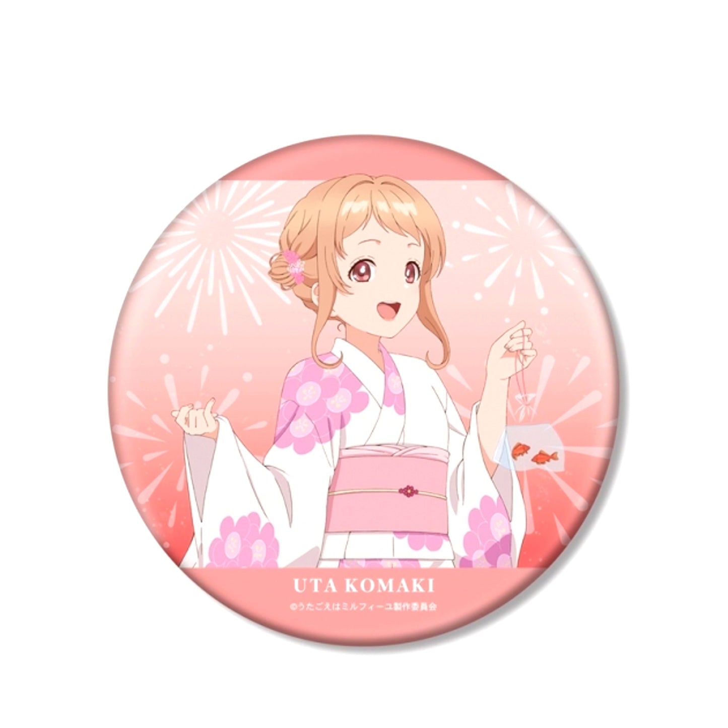 TV Anime Harmony of Mille-Feuille Newly Drawn Uta Summer Festival ver. BIG Can Badge (Reissue) [NEW]