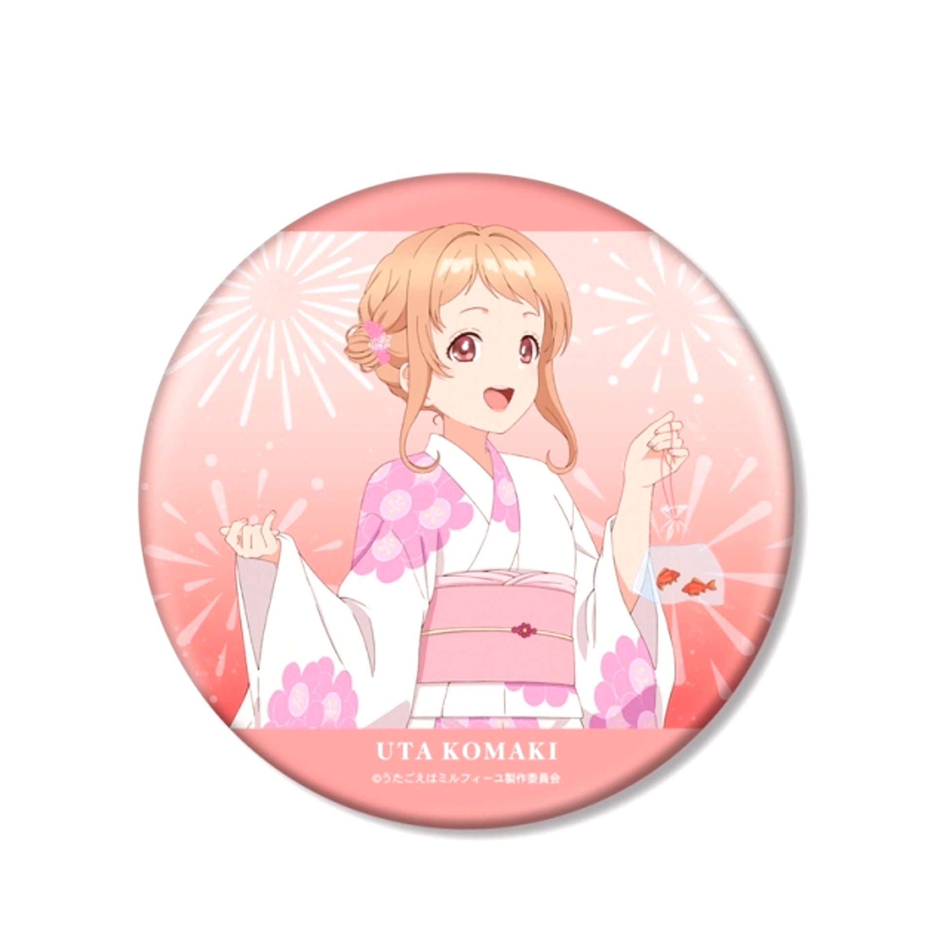 TV Anime Harmony of Mille-Feuille Newly Drawn Uta Summer Festival ver. BIG Can Badge (Reissue) [NEW]