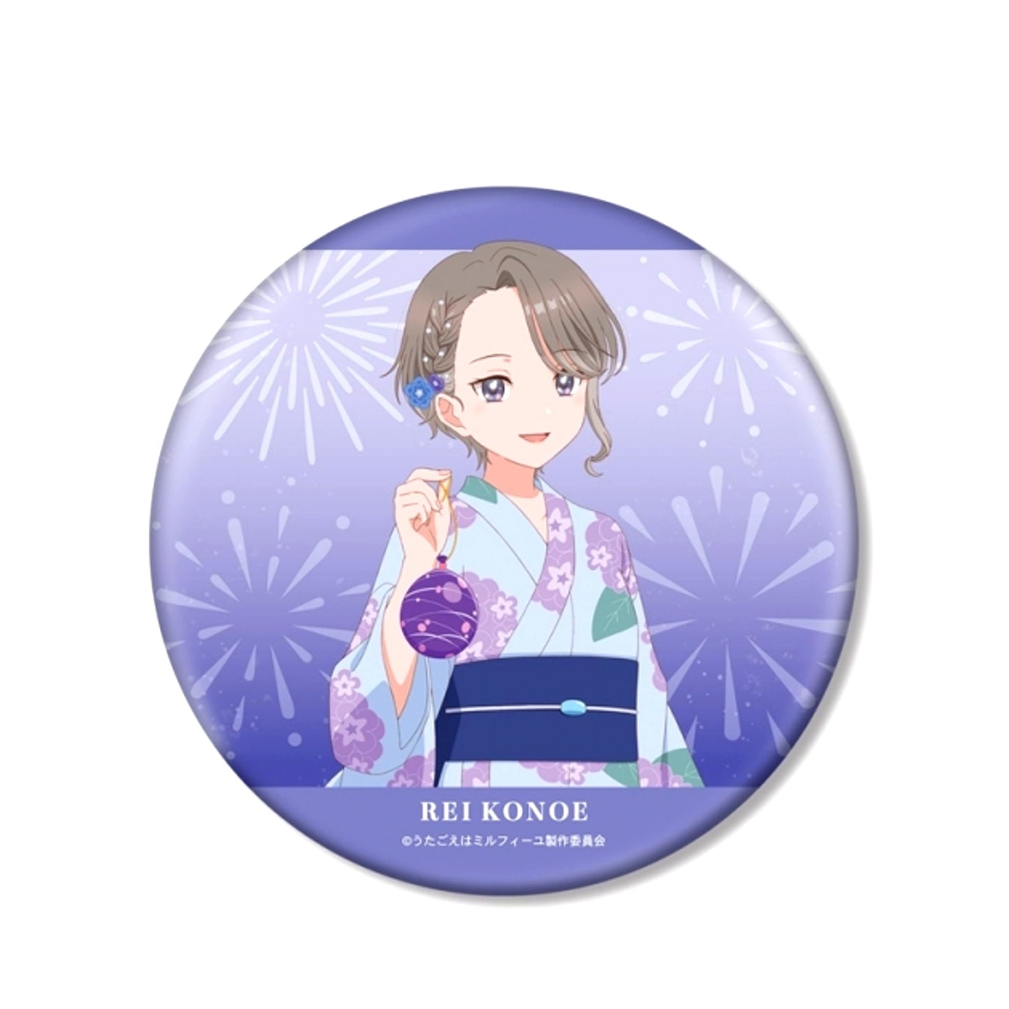 TV Anime Harmony of Mille-Feuille Newly Drawn Reirei Summer Festival ver. BIG Can Badge (Reissue) [NEW]
