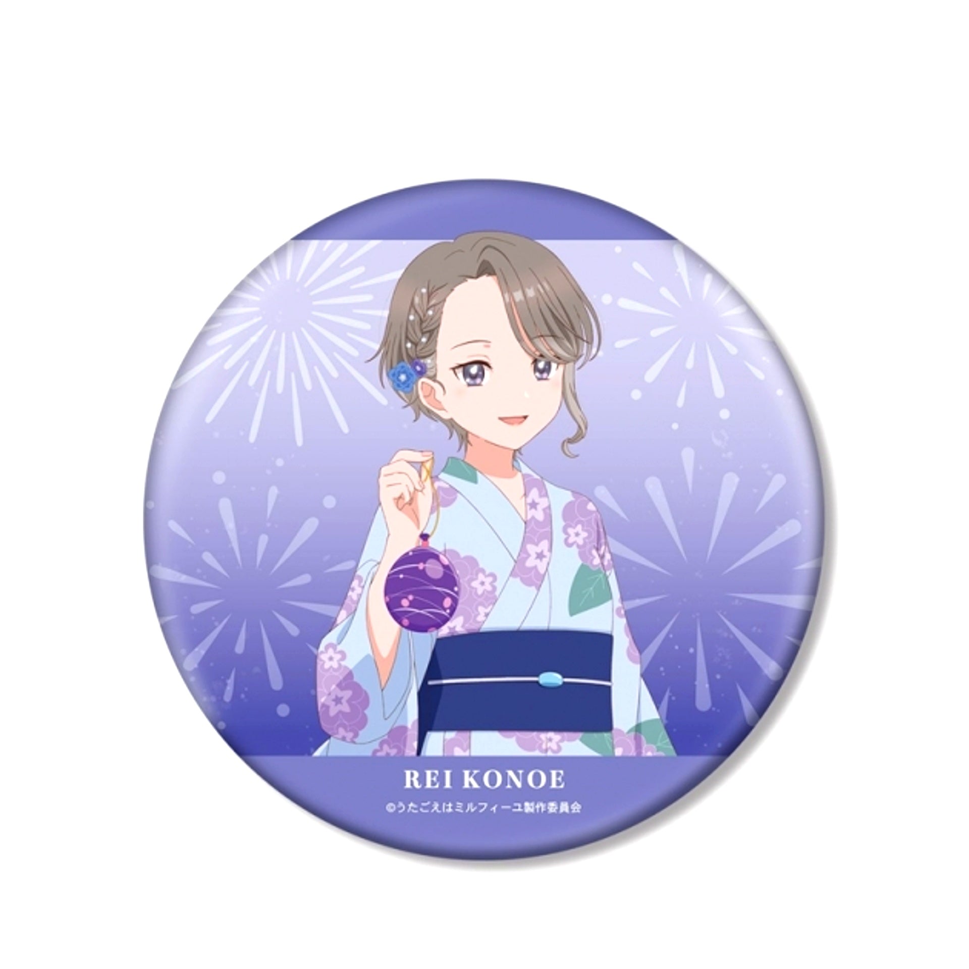 TV Anime Harmony of Mille-Feuille Newly Drawn Reirei Summer Festival ver. BIG Can Badge (Reissue) [NEW]