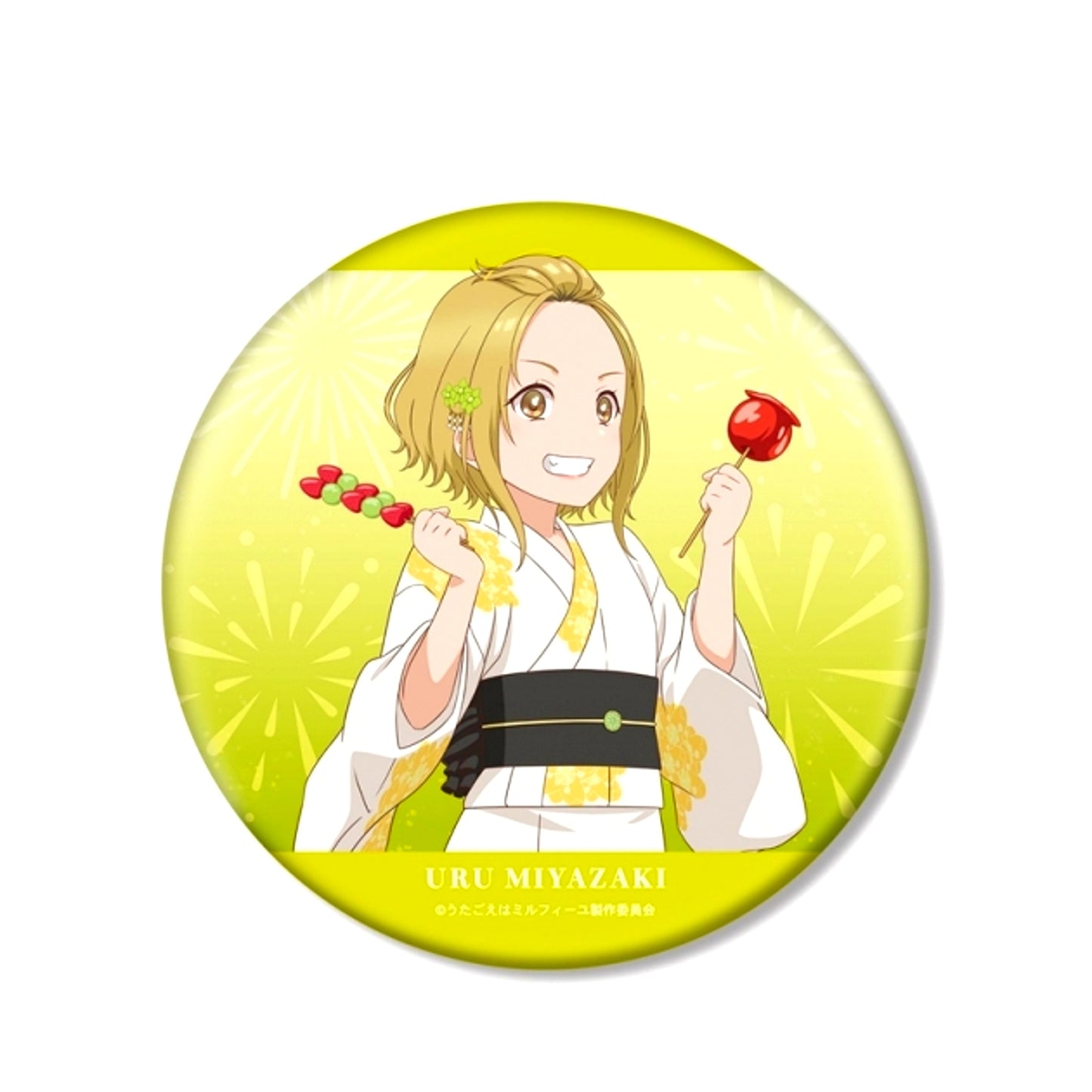 TV Anime Harmony of Mille-Feuille Newly Drawn Ururu Summer Festival ver. BIG Can Badge (Reissue) [NEW]