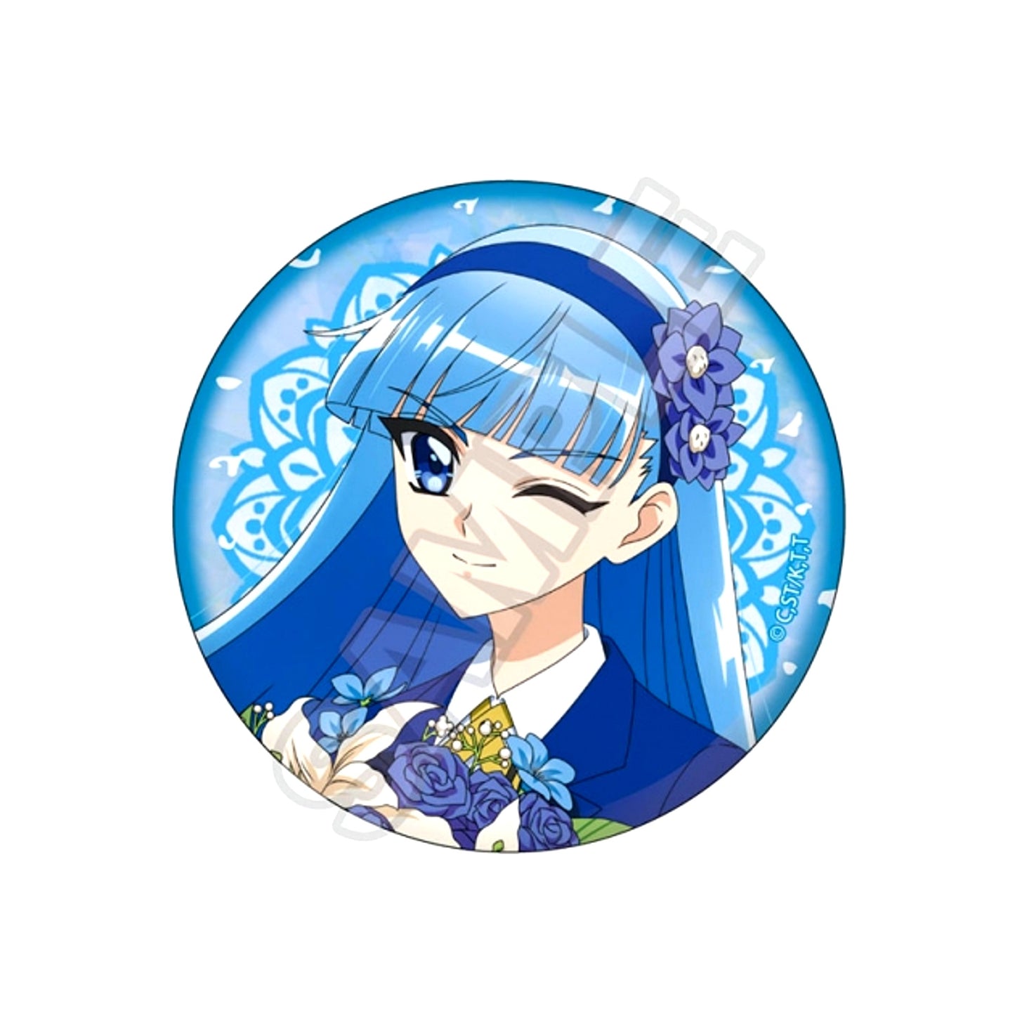 TV Anime Magic Knight Rayearth Flower Bouquet Glitter Can Badge Umi Ryuuzaki [NEW]