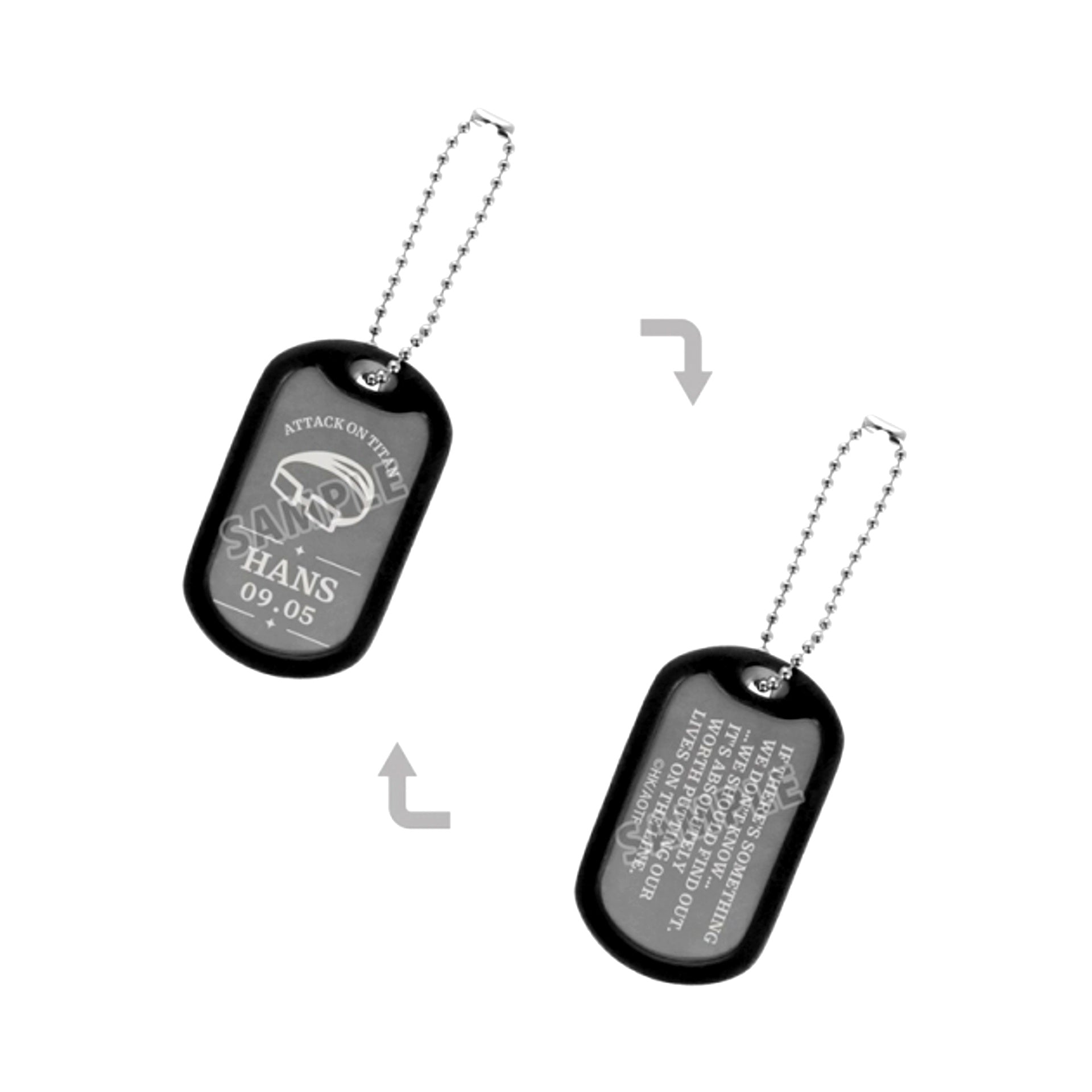 TV Anime Attack on Titan Hange Motif & Quote Dog Tag [NEW]