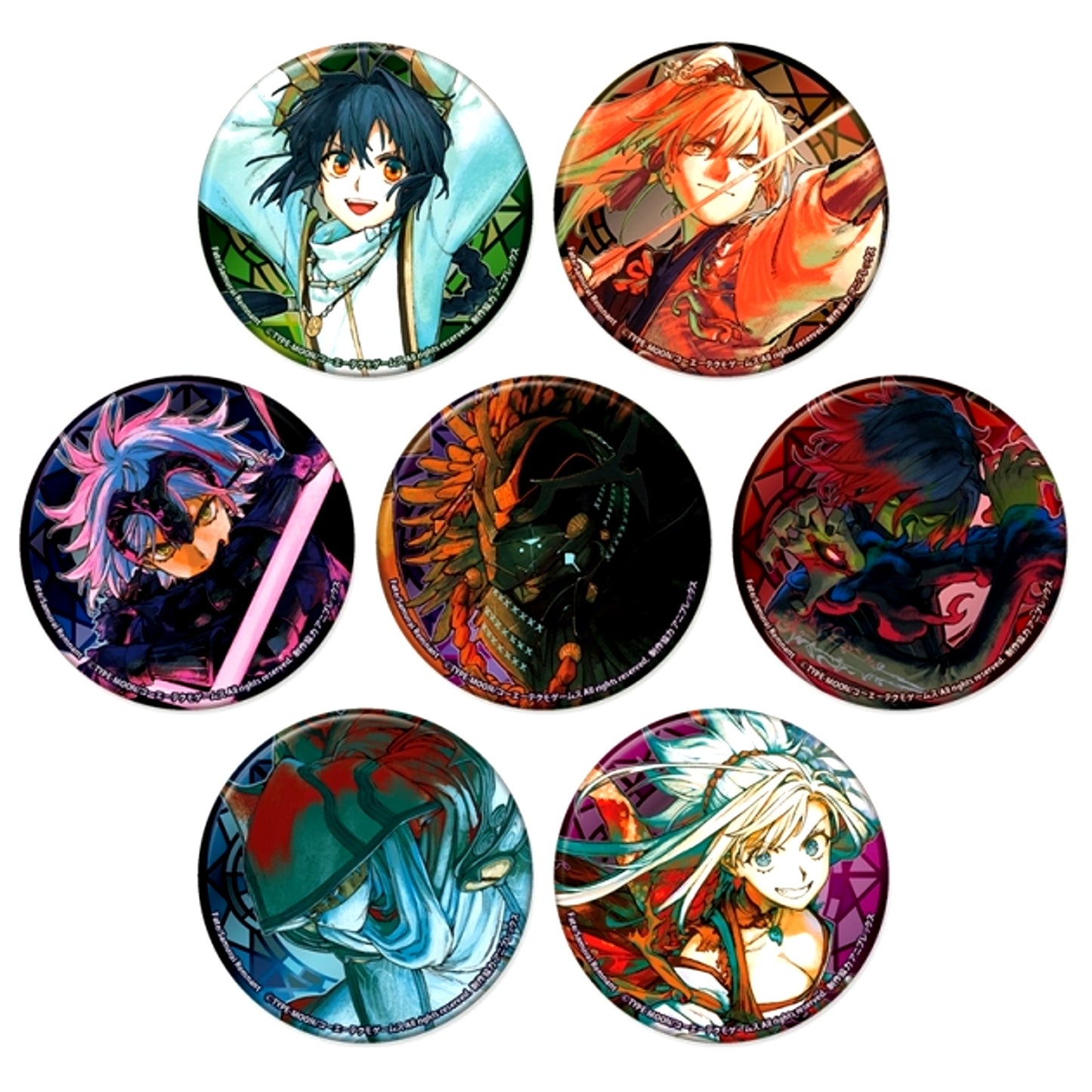 Fate/Samurai Remnant Metal Can Badge 7 Piece Set [NEW]