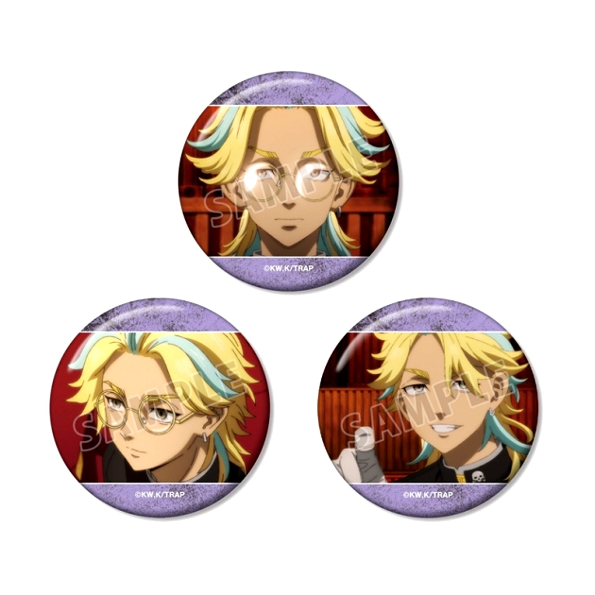 TV Anime Tokyo Revengers Rindo Haitani Scene Photo Can Badge Set of 3 (Reissue) [NEW]