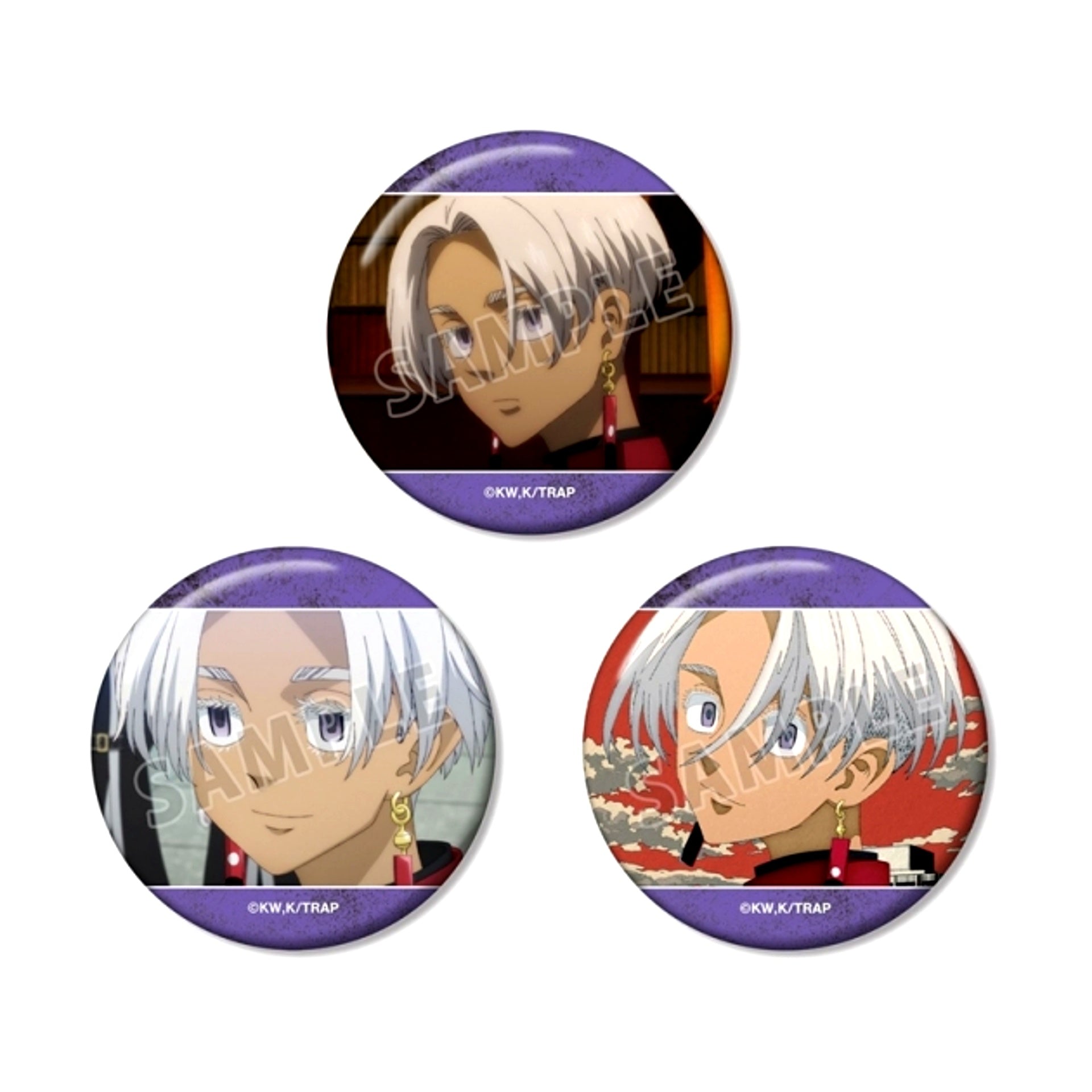 TV Anime Tokyo Revengers Izana Kurokawa Scene Photo Can Badge Set of 3 (Reissue) [NEW]