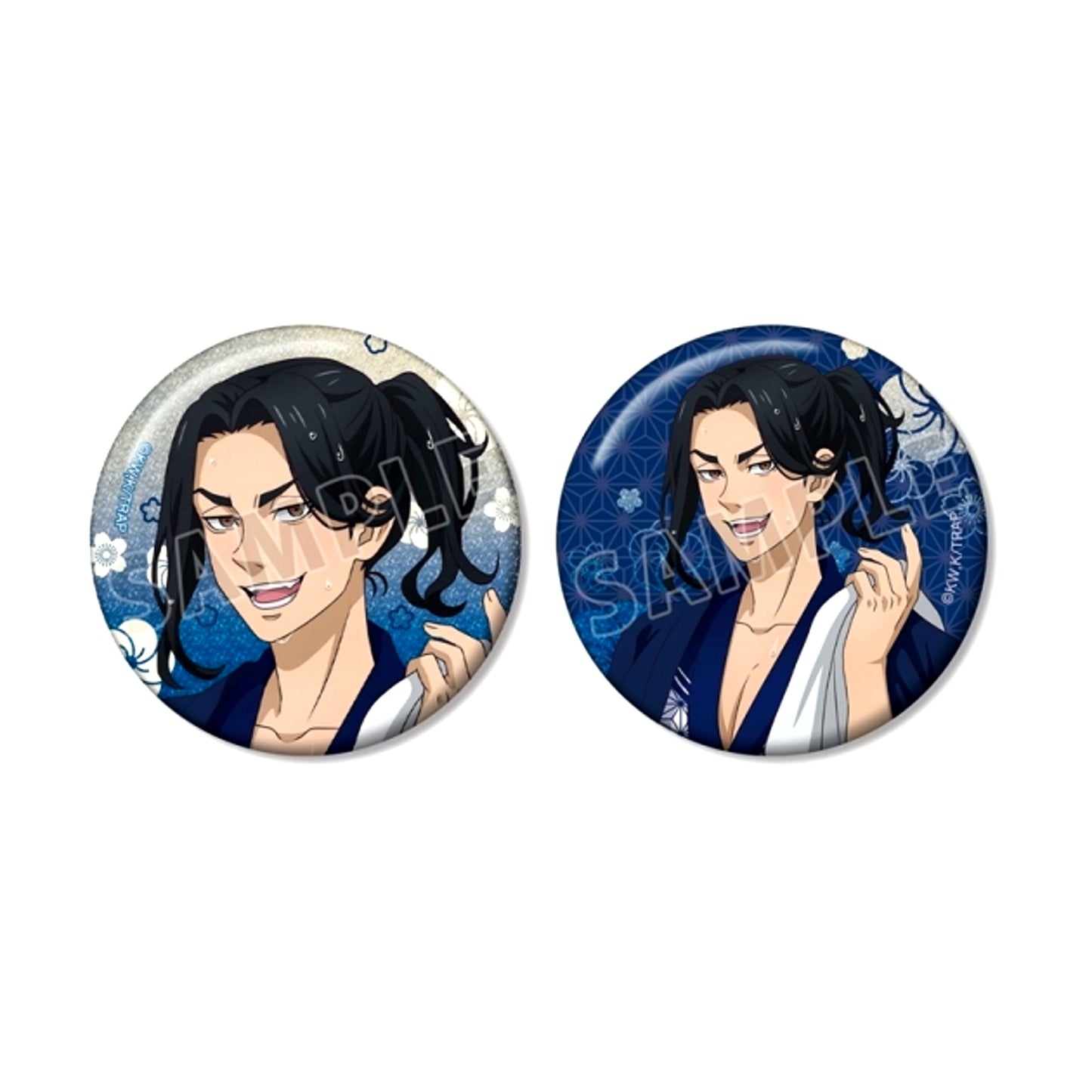 TV Anime Tokyo Revengers Newly Drawn Keisuke Baji Hot Spring Yukata ver. Glitter Can Badge Set of 2 (Reissue) [NEW]