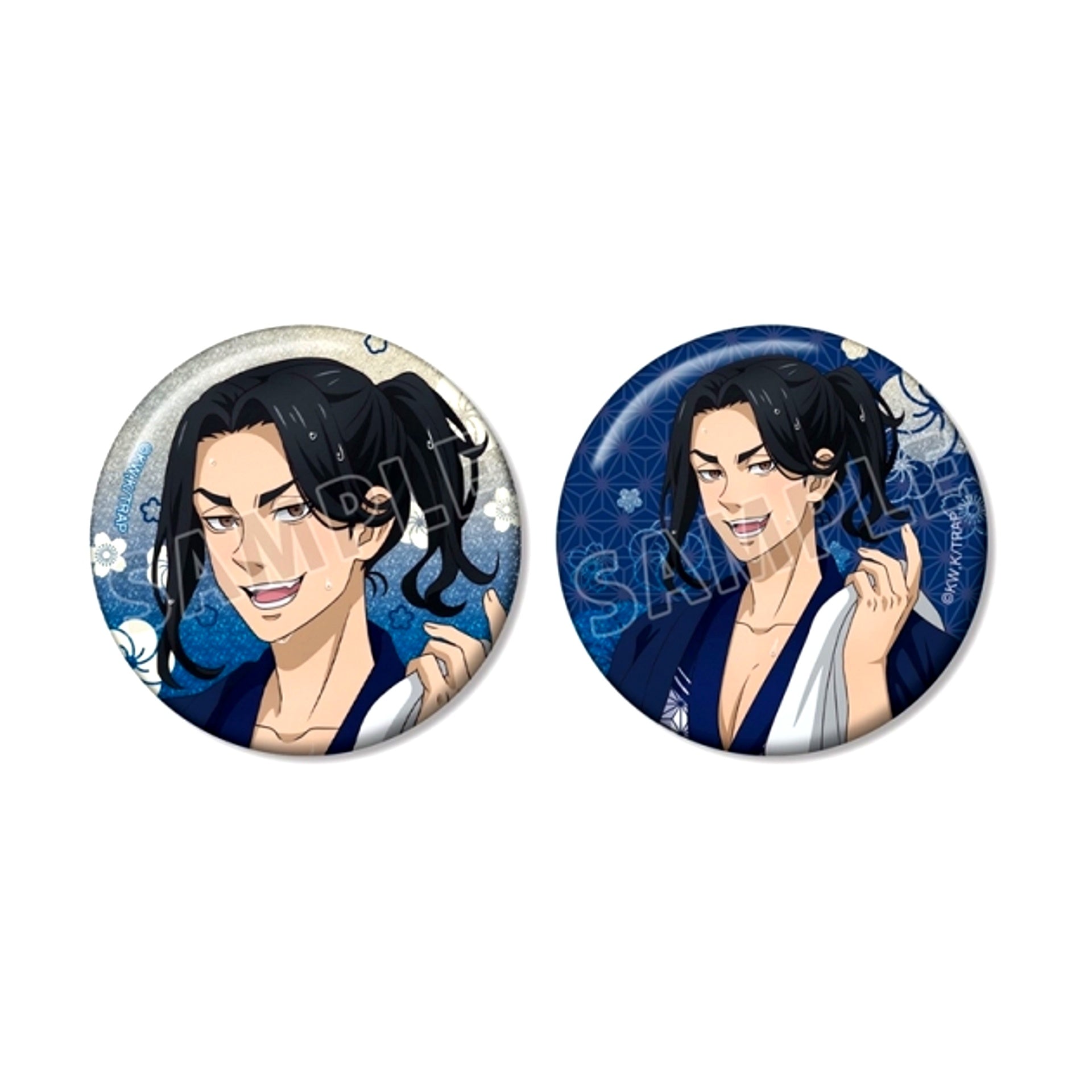 TV Anime Tokyo Revengers Newly Drawn Keisuke Baji Hot Spring Yukata ver. Glitter Can Badge Set of 2 (Reissue) [NEW]