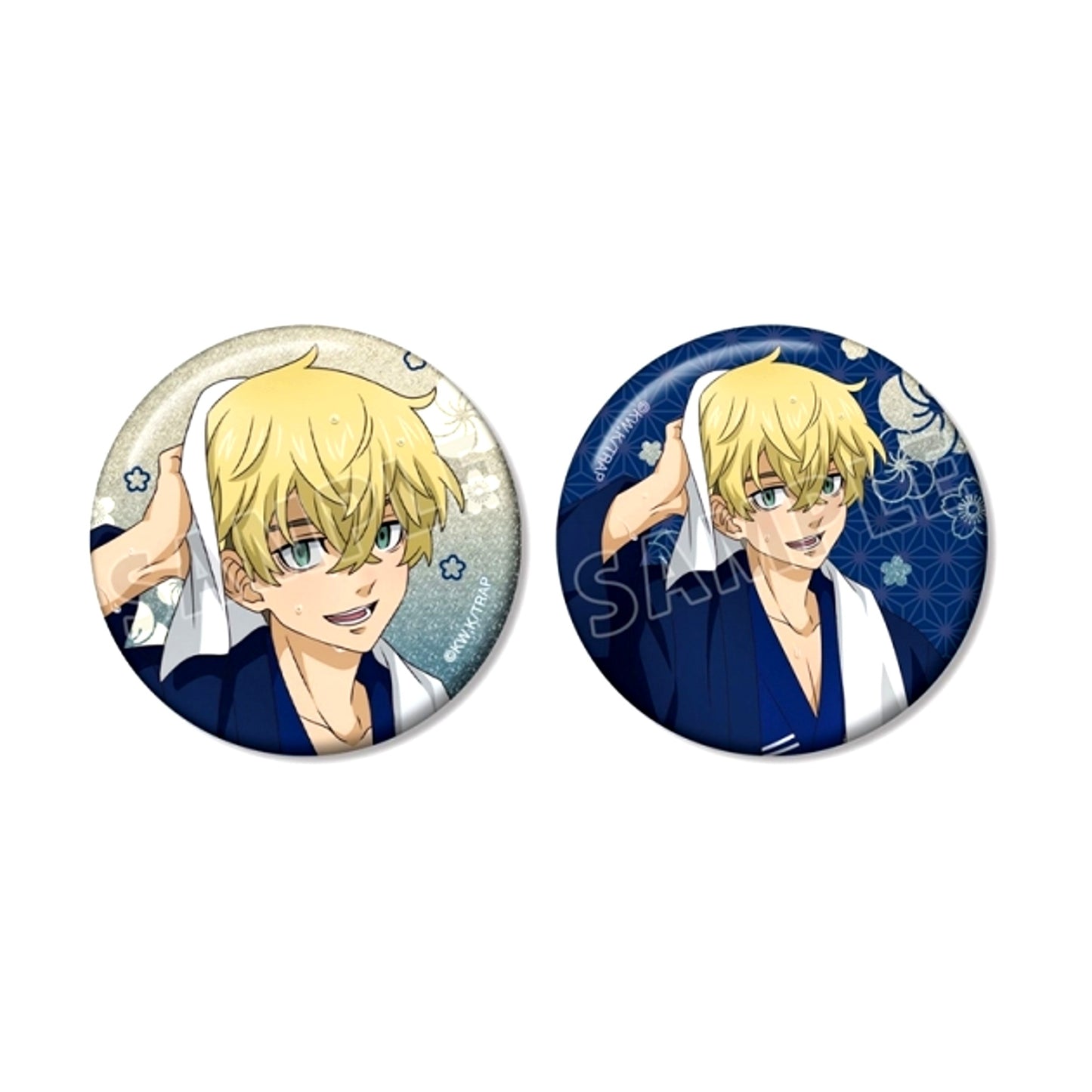 TV Anime Tokyo Revengers Newly Drawn Chifuyu Matsuno Hot Spring Yukata ver. Glitter Can Badge Set of 2 (Reissue) [NEW]