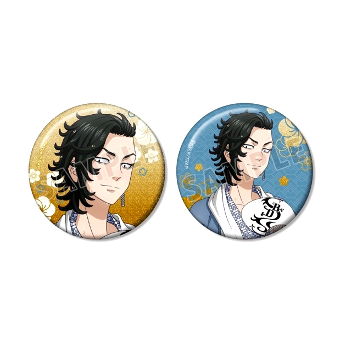 TV Anime Tokyo Revengers Newly Drawn Hajime Kokonoi Hot Spring Yukata ver. Glitter Can Badge Set of 2 (Reissue) [NEW]