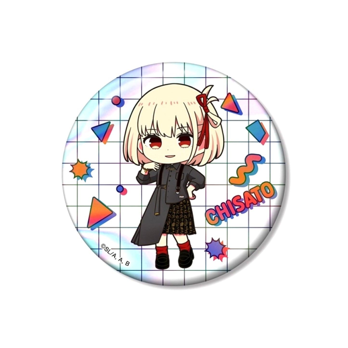 TV Anime Lycoris Recoil meagratia Collaboration Chisato Nishikigi Chibi Character 75mm Aurora Can Badge ver.A (Reissue) [NEW]