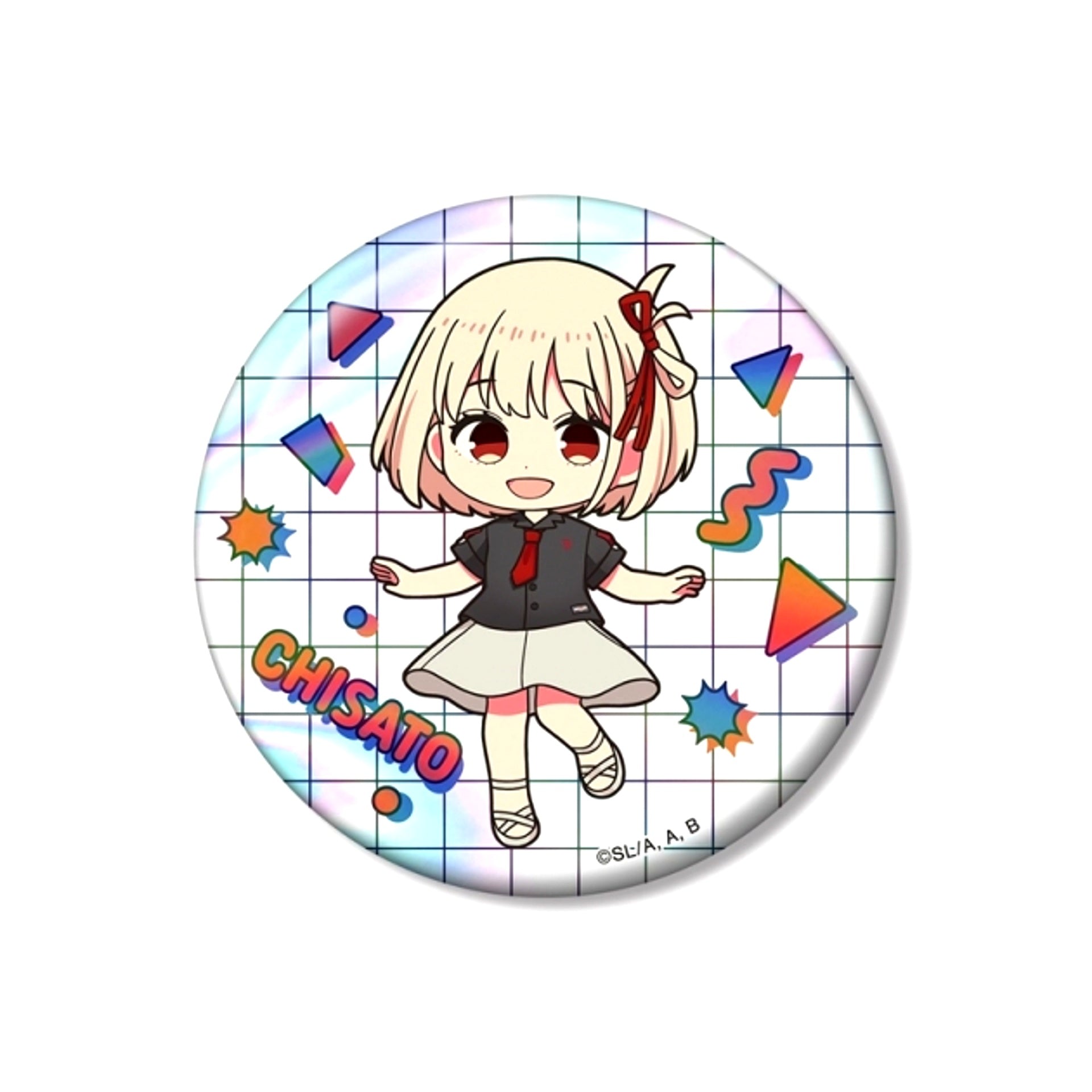 TV Anime Lycoris Recoil meagratia Collaboration Chisato Nishikigi Chibi Character 75mm Aurora Can Badge ver.B (Reissue) [NEW]