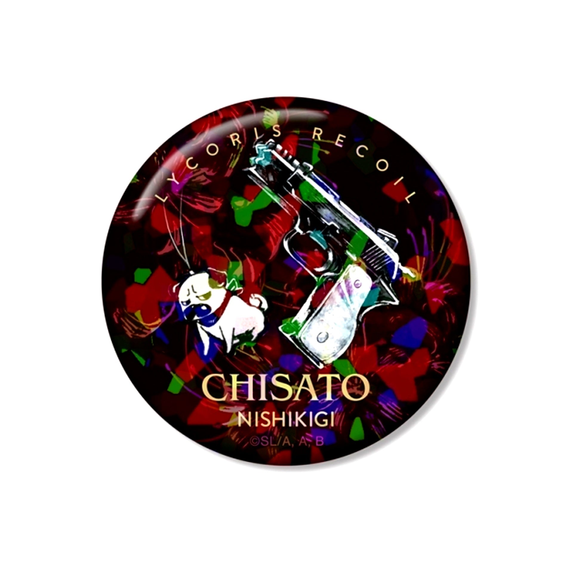 TV Anime Lycoris Recoil Chisato Nishikigi Motif A:code Hologram Can Badge (Reissue) [NEW]