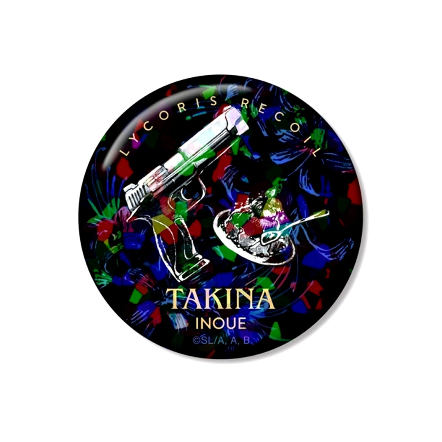 TV Anime Lycoris Recoil Takina Inoue Motif A:code Hologram Can Badge (Reissue) [NEW]