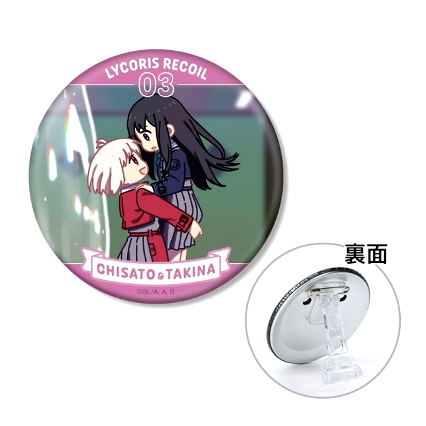 TV Anime Lycoris Recoil Chisato Nishikigi & Takina Inoue Yurukoma 3WAY Can Badge ver.C (Reissue) [NEW]