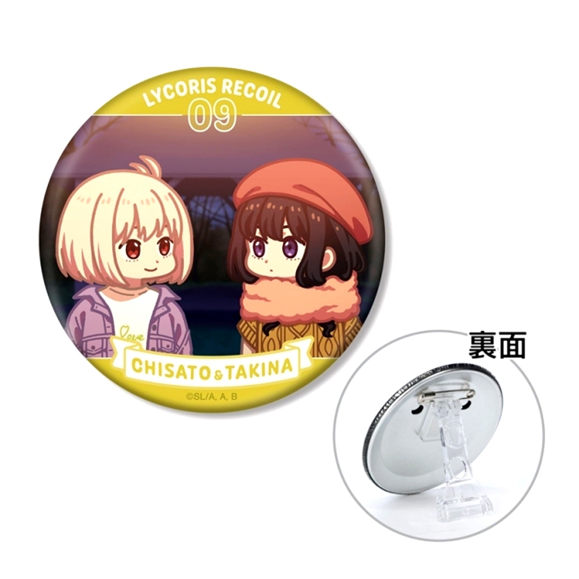 TV Anime Lycoris Recoil Chisato Nishikigi & Takina Inoue Yurukoma 3WAY Can Badge ver.H (Reissue) [NEW]