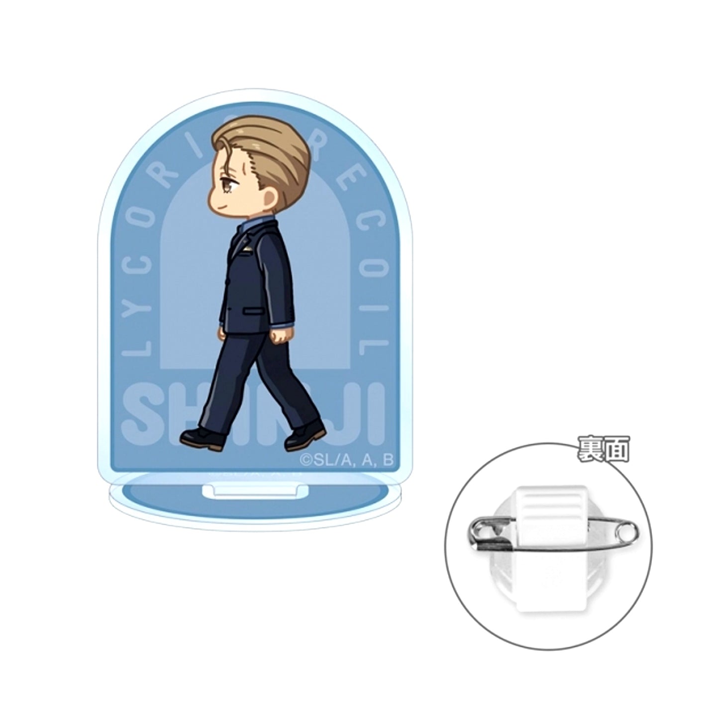 TV Anime Lycoris Recoil Shinji Yoshimatsu Chibitoko Acrylic Stand Multi Badge (Reissue) [NEW]