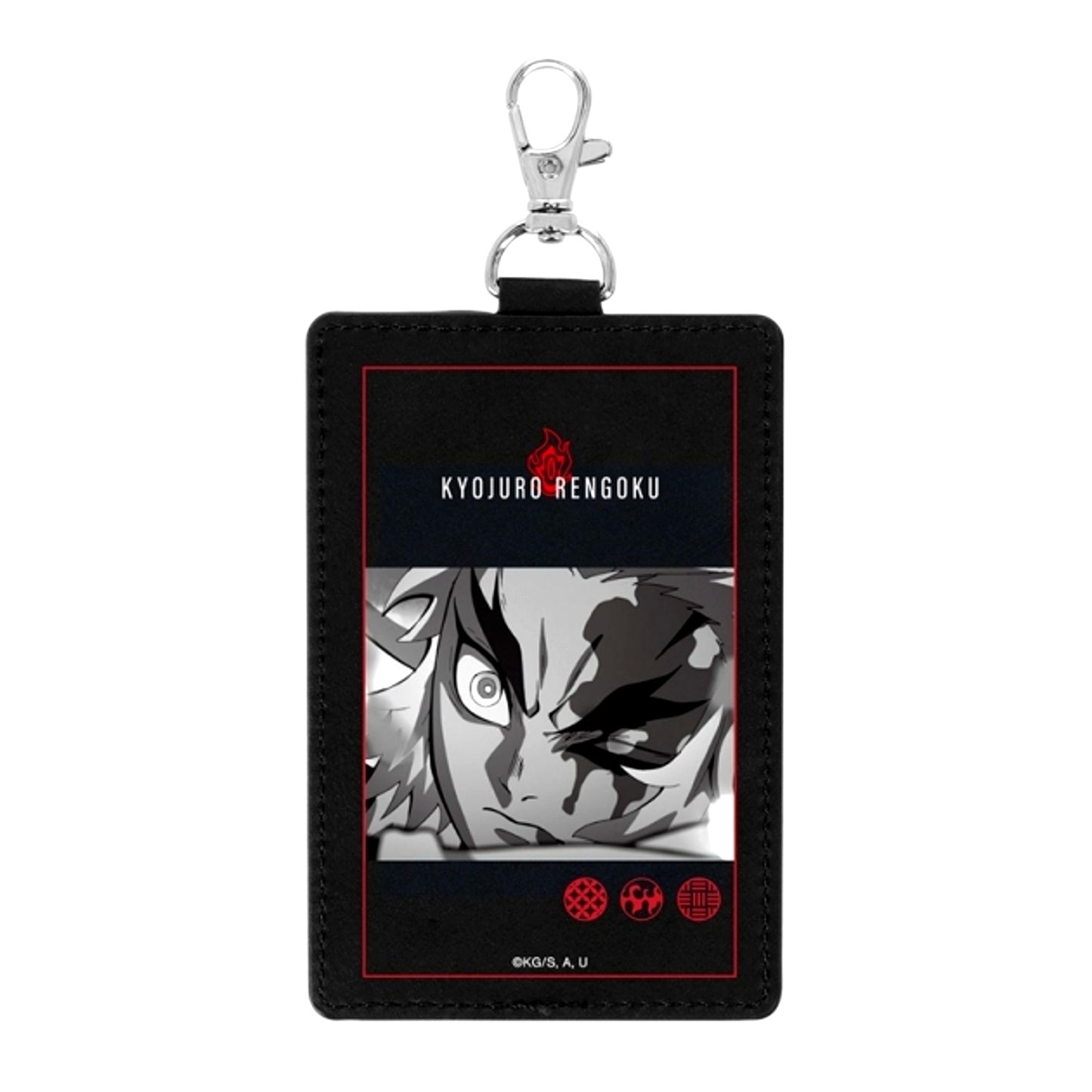 Demon Slayer: Kimetsu no Yaiba Anime Kyojuro Rengoku Vertical 1-Pocket Pass Case with Snap Hook (Reissue) [NEW]
