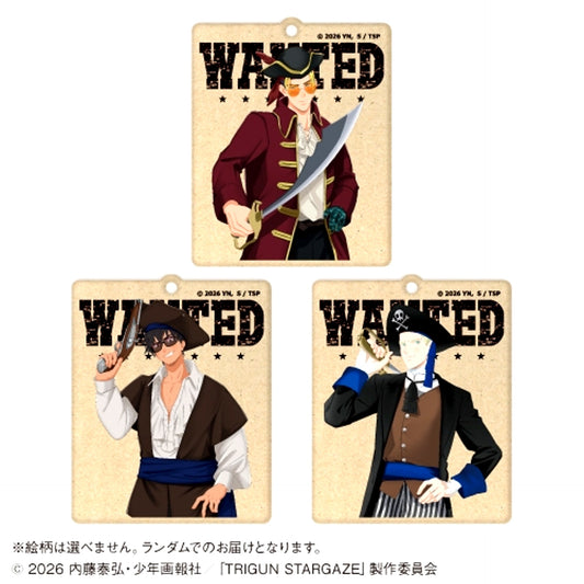 Anime Trigun: Stargaze Trading Wooden Keychain (All 3 Types, Random) (Karaoke no Tetsujin Collaboration) [NEW]