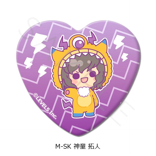 Inazuma Eleven: Victory Road Heart-Shaped Can Badge M-SK (Takuto Shindo) [NEW]