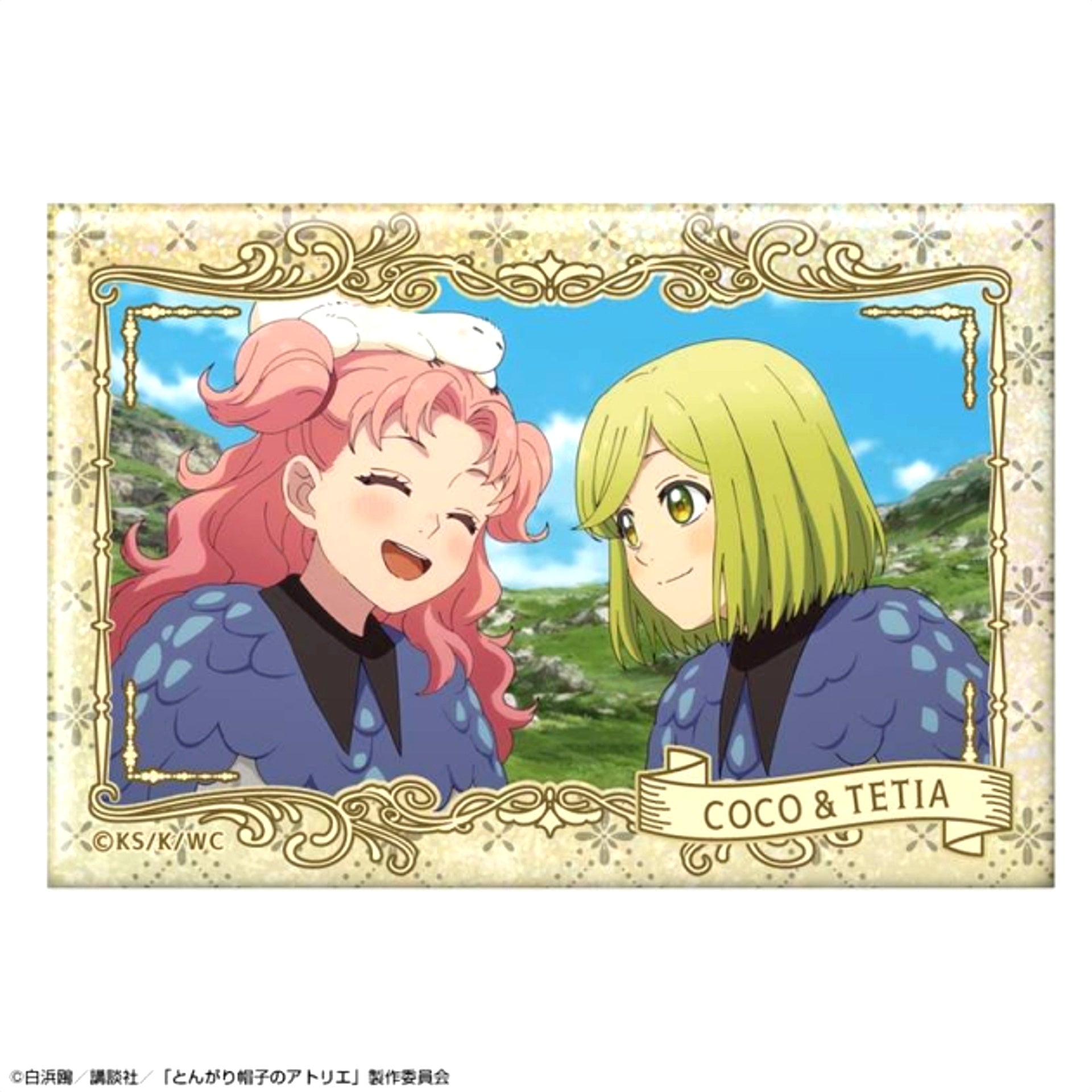 TV Anime Witch Hat Atelier Hologram Can Badge Ver.2 Design 13 (Coco & Tetia) [NEW]