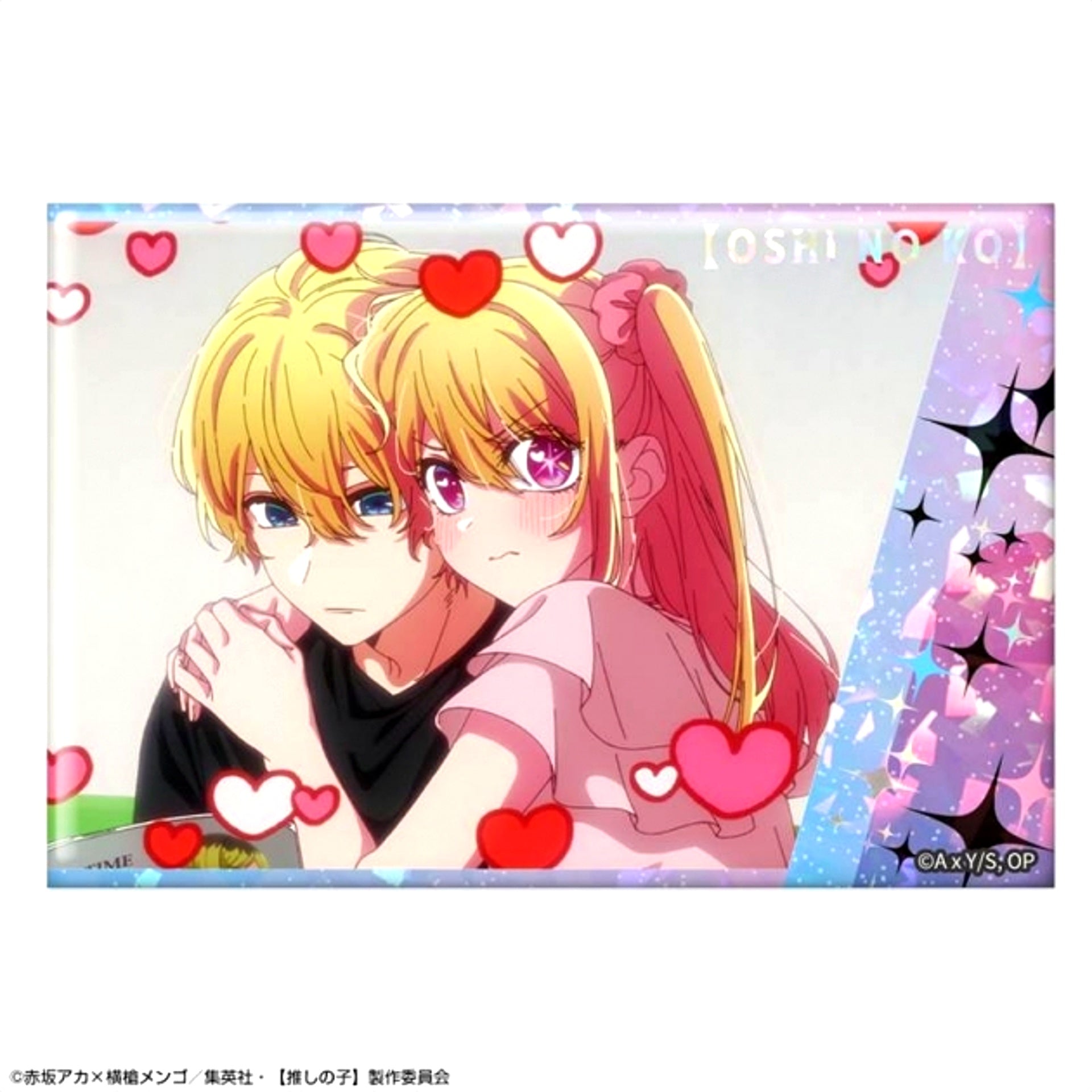 TV Anime Hologram Button Ver.6 Design 10 (Aqua & Ruby) Goods - Badge Oshi No Ko Resale [NEW]