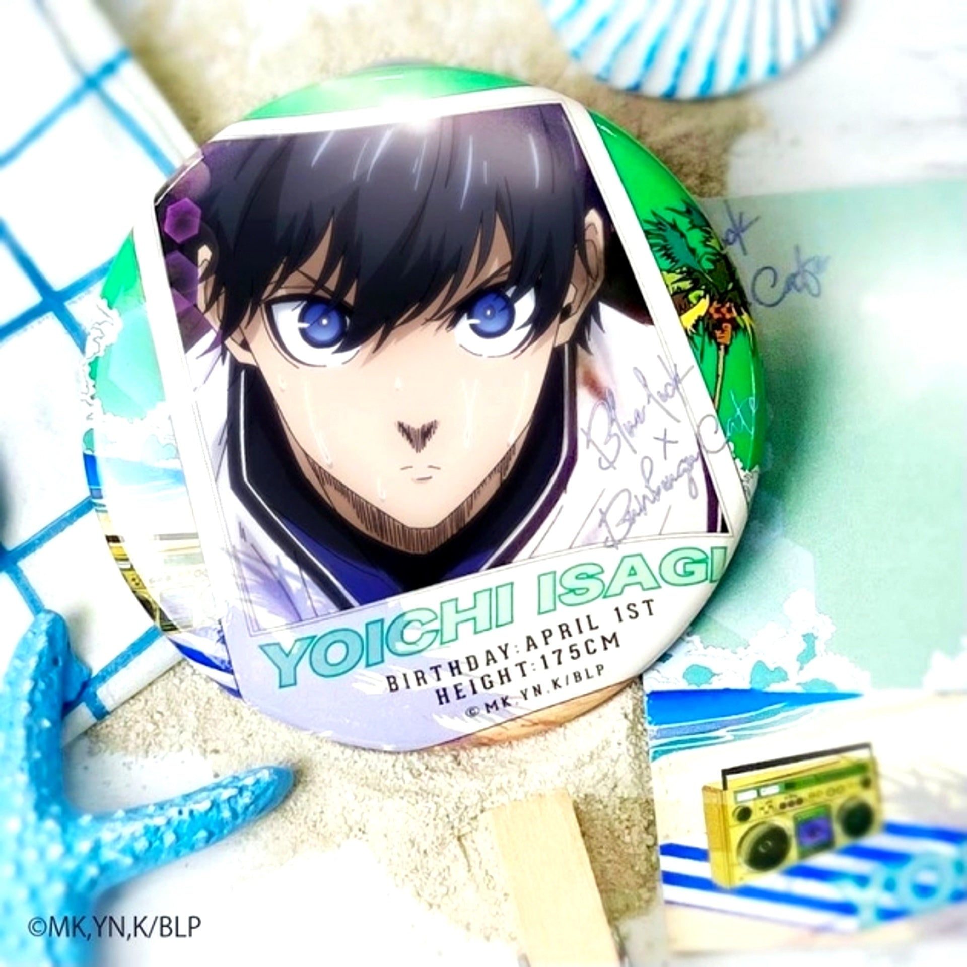 Blue Lock Seaside Flyer Motif Can Badge Yoichi Isagi (Reissue) [NEW]