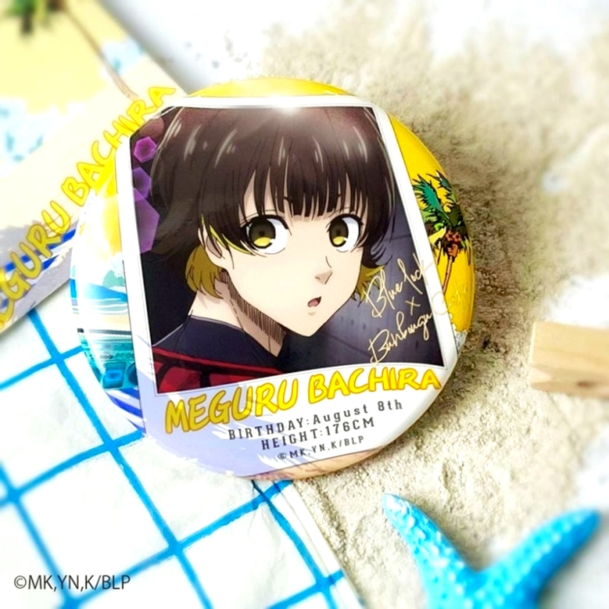 Blue Lock Seaside Flyer Motif Can Badge Meguru Bachira (Reissue) [NEW]